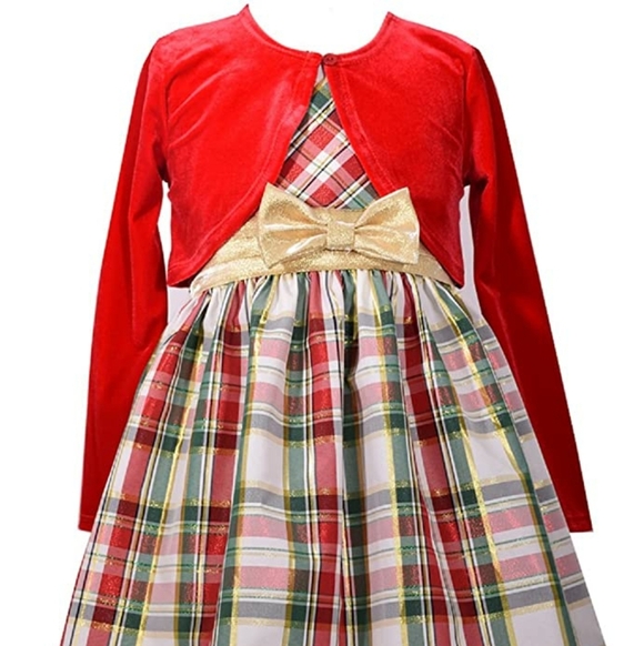 Bonnie Jean Big Girls stretch Cardigan & Dress - Picture 1 of 2